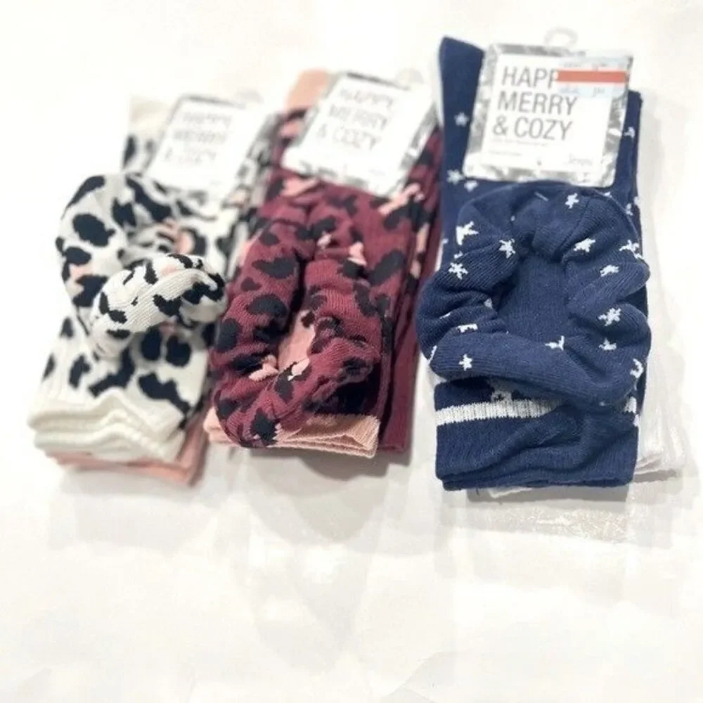Bundle 6 socks and 3 scrunchies set Jenni  Pack Tie Dye size 9-11